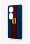 Vivo V40 Compatible Burgundy Blue Patterned Silicone Case. - 4