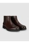 Men's Brown Genuine Leather Elastic Chelsea Boots. - 2
