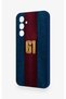Samsung A54 Compatible Burgundy and Blue Patterned Silicone Case. - 4