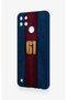 Realme C21Y Compatible Burgundy and Blue Patterned Silicone Case. - 4