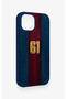 iPhone 15 Compatible Burgundy and Blue Patterned Silicone Case. - 3