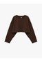 Comfortable Fit, Crew Neck, Long Sleeve, Sports Crop Sweatshirt.