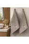 Missi bamboo leaf embroidered 2-piece towel set, dark beige, 50x90, dark beige. - 2