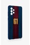 Samsung A72 Compatible Burgundy Blue Patterned Silicone Case. - 3