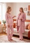 New Season Pink Winter Shawl Collar Buttoned Nursing Design Long Sleeve Maternity Polar Robe Pajama Set