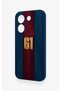 Poco X8 Pro Compatible Burgundy and Blue Patterned Silicone Case. - 4