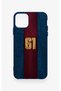 iPhone 11 Pro Max Compatible Burgundy and Blue Patterned Silicone Case. - 2