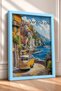 Vernazza Coastal Road, Yellow Minibus Framed Painting, Italy Poster, Living Room, Kitchen, Wall Decor, Itp098. - 2