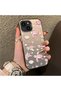 غطاء سيليكون بتصميم لطيف، متوافق مع هواتف iPhone 14 Plus/15 Plus، يتميز بنقشة سلحفاة وردية وقشرة بحرية.