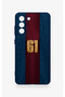 Samsung-S21Fe Compatible Burgundy Blue Patterned Silicone Case - 2