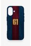 iPhone 16 Compatible Burgundy and Blue Patterned Silicone Case. - 2