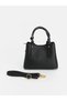 Lcw Accessories Black Scarf-Detailed Women’S Shoulder Bag with a Leather-Look Finish.
