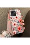 Pink Protective Case with a Large Floral Print, Compatible with Tecno Spark 40C, Provides Impact Protection.
