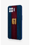 Oppo Reno 4 Lite Compatible Burgundy and Blue Patterned Silicone Case. - 4