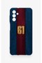 Samsung A04S Compatible Burgundy and Blue Patterned Silicone Case. - 2