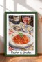 Pasta & Basta Pink Wine Spaghetti Framed Painting Italy Poster Living Room Kitchen Wall Decor Itp099