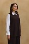 Brown Sleeveless Knitwear Blouse - 4