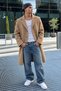 Men's Casual Long Camel Coat