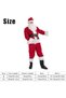 7PC Santa Claus Costumes Santa Suit With Beards Hat Boots Belt Gloves Top and Pants, Christmas Santa Outfit Set for Adults for Party Xmas Holiday - 4