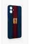Samsung A06 Compatible Burgundy and Blue Patterned Silicone Case. - 3