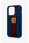iPhone 14 Pro Compatible Burgundy and Blue Patterned Silicone Case. - 4