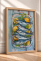 Sardines and Lemon Slices on a Tray, Framed Picture, Italy Poster, Wall Decor, Itp117. - 2