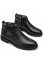 Men's Black Comfortable Fur-Lined Cold and Waterproof Elasticated Guaranteed Rubber Non-Slip Sole Everyday Boots - 2