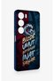 Vivo Y19S Compatible Wavy Burgundy and Blue Patterned Silicone Case. - 3