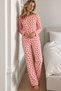 Women's Comfort Casual Red Pajama Set - 2