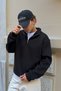 Fw Cool Puff Relaxed Fit Black Half Zip Sweatshirt