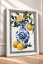 Lemon Branches in a Blue Porcelain Vase, Framed Painting, Italy Poster, Living Room, Kitchen, Wall Decor, Itp120. - 2