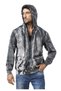 Men's Zippered Hooded Washed Patterned Sweatshirt Jacket Cl594 - 3