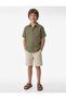 Boys Beige Striped Shorts - 2
