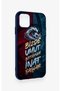 iPhone 11 Compatible Wavy Burgundy and Blue Patterned Silicone Case. - 3