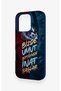 iPhone 16 Pro Compatible Wavy Burgundy and Blue Patterned Silicone Case. - 4