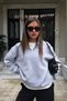 Fw Cool Puff Relaxed Fit Gray Half Zip Sweatshirt - 4