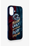 iPhone 16 Compatible Wavy Burgundy Blue Patterned Silicone Case - 3