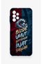 Samsung A13 Compatible Wavy Burgundy and Blue Patterned Silicone Case. - 2