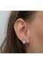 Silver White Heart Studded Women's Earrings - 3