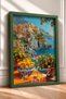 Go to Italy, Lemon-Themed Coastal Village Framed Painting, Italy Poster, Wall Decor, Itp126. - 2