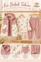 Baby Girl Floral Patterned Hooded Long Sleeve Vest 3-Piece Set - 3