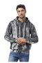 Men's Zippered Hooded Washed Patterned Sweatshirt Jacket Cl594 - 4