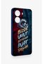 Wavy Burgundy and Blue Patterned Silicone Case Compatible with Poco X7 Pro. - 3