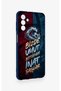 Samsung A04S Compatible Wavy Burgundy and Blue Patterned Silicone Case. - 3