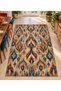Eta Colorful Ikat Floral Pattern Woven Base Rug Eta4441 - 2