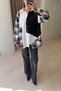 Premium Stone Embroidered Oversized Shirt - Black - 4