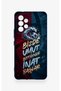 Samsung A53 Compatible Wavy Burgundy and Blue Patterned Silicone Case. - 2