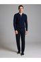 Navy Blue Slim Fit Zippered Polo Neck Knit Sweater 50330194-Vr033 - 5
