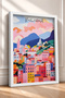 Bologna Colorful Houses and Pink Clouds Framed Painting, Italy Poster, Wall Decor, Itp163. - 2
