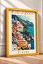 Costa D'Amalfi, Sade, Striped Coastal Town, Framed Painting, Italy Poster, Wall Decor, Itp147. - 2